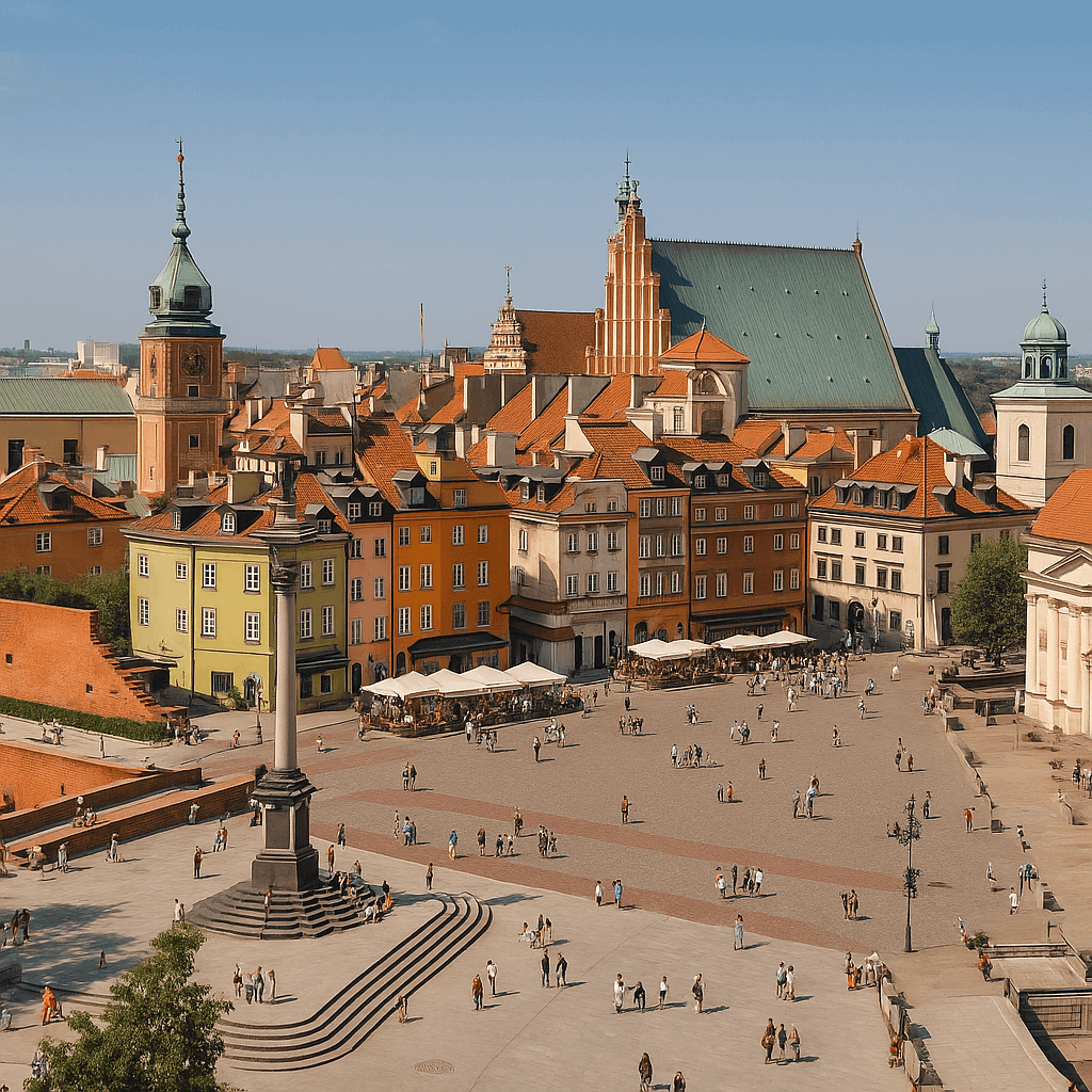 Panorama Warszawy i polskie krajobrazy